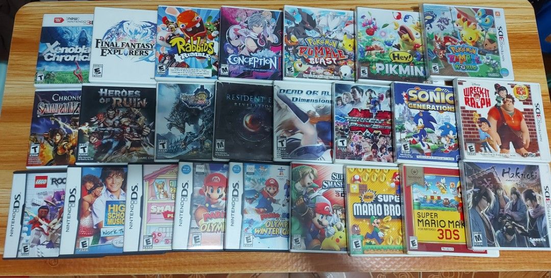 Assorted Nintendo DS and 3DS Video Games (Category: Nintendo) located in Quezon City. Submitted by appleusermarioz (Listing ID 1469639758, Image 1). Description: DS and 3ds Games / pls Read up all Good working , No defect 3DS games RABBIDS RUMBLE - 900 FINAL FANTASY EXPLORERS - 1,200 XENOBLADE CHRONICLE 3D for use only sa New 3dS XL ( not compatible for old 3ds - sale for only 1,000 3DS brand new HEY PIKMIN - 1,800 3DS brand new POKEMON RUMBLE WO
