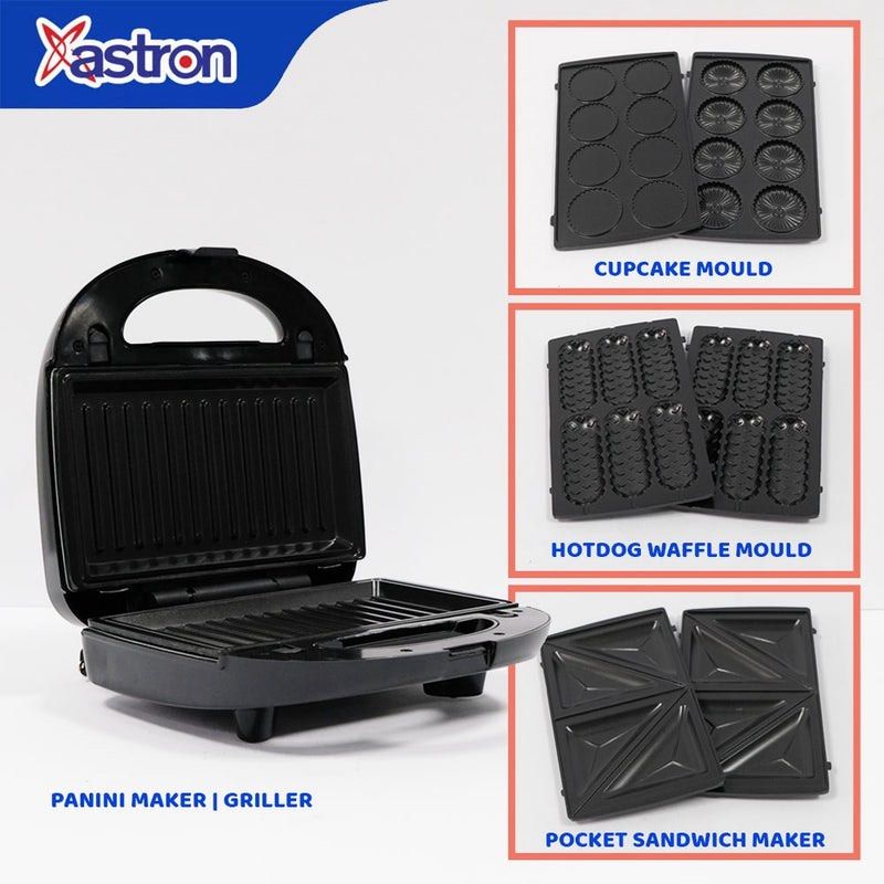 Astron SM-400 Sandwich Maker Griller (Category: Cookware & Accessories) located in Manila. Submitted by jeanmanlapig.f6bd51 (Listing ID 1469706378, Image 3). Description: Used once only - Brand/Model: Astron SM-400 Sandwich Maker - Color: Black body with silver top plate - Power: AC220-240V, 50/60Hz, 750W - Size: Approx. 23.7cm x 23cm x 9.2cm - Condition: Powers on and works fine; has minor scratches and sticker residue on the stainless steel lid