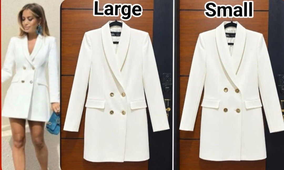 💯Auth ZARA blazer dress (Category: Coats, Jackets and Outerwear) located in Makati City. Submitted by brandedshopoffers (Listing ID 1469626217, Image 1). Description: 💯Authentic ZARA Blazer dress Size: 1pc Small and 1pc Large ✅️FOR RENT: 1,500 ✅️FOR SALE: 4k Please note: posted the actual items.