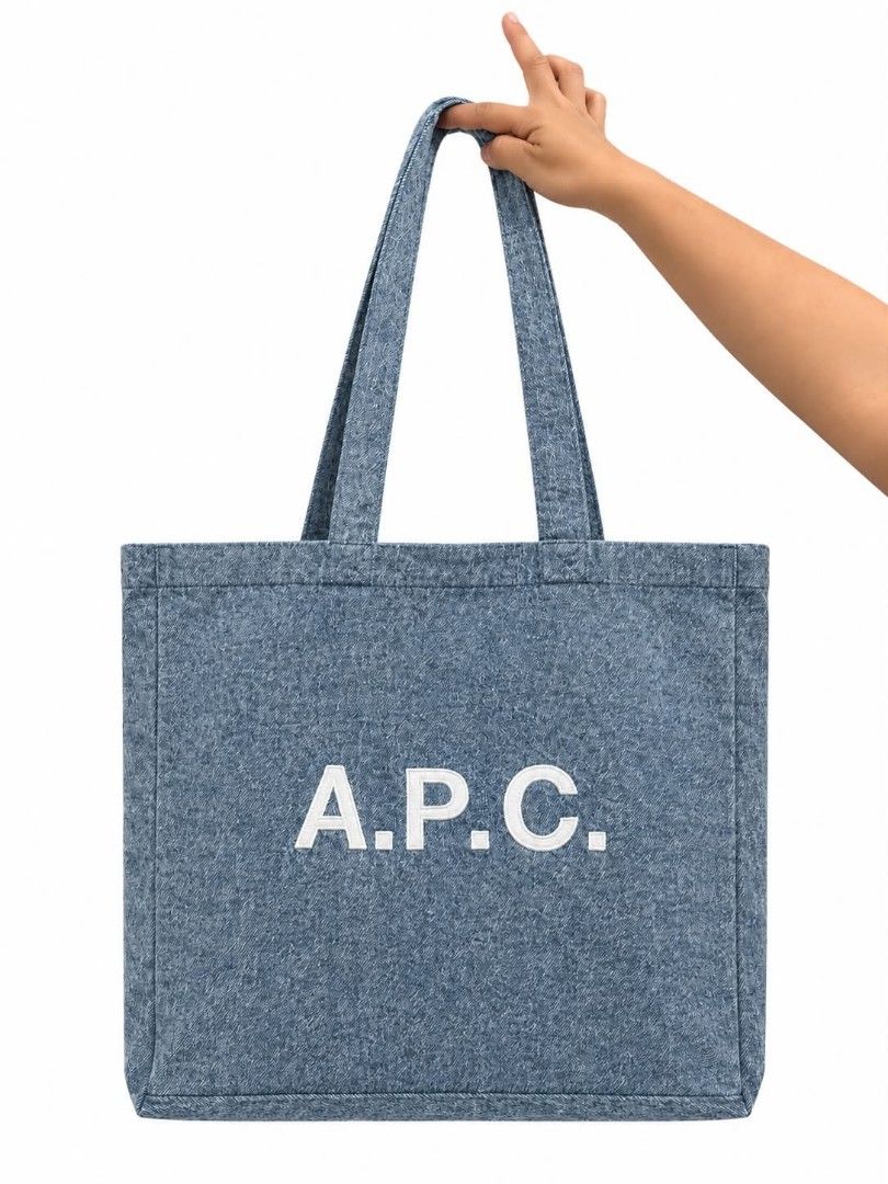 AUTHENTIC A.P.C. DENIM TOTE BAG EMBROIDED LOGO (Category: Tote Bags) located in Cagayan de Oro. Submitted by prieyaazenia_30 (Listing ID 1469591690, Image 1). Description: AUTHENTIC A.P.C. EMBROIDED LOGO LIKE NEW HINDI NA KAYO MAMOBLEMA SA PRINT KASI HNDI NA MA CRACKS OR MA BAK2 KASI NAKA EMBROID NA MISMO NO ISSUE SOLID NITO PROMISE.