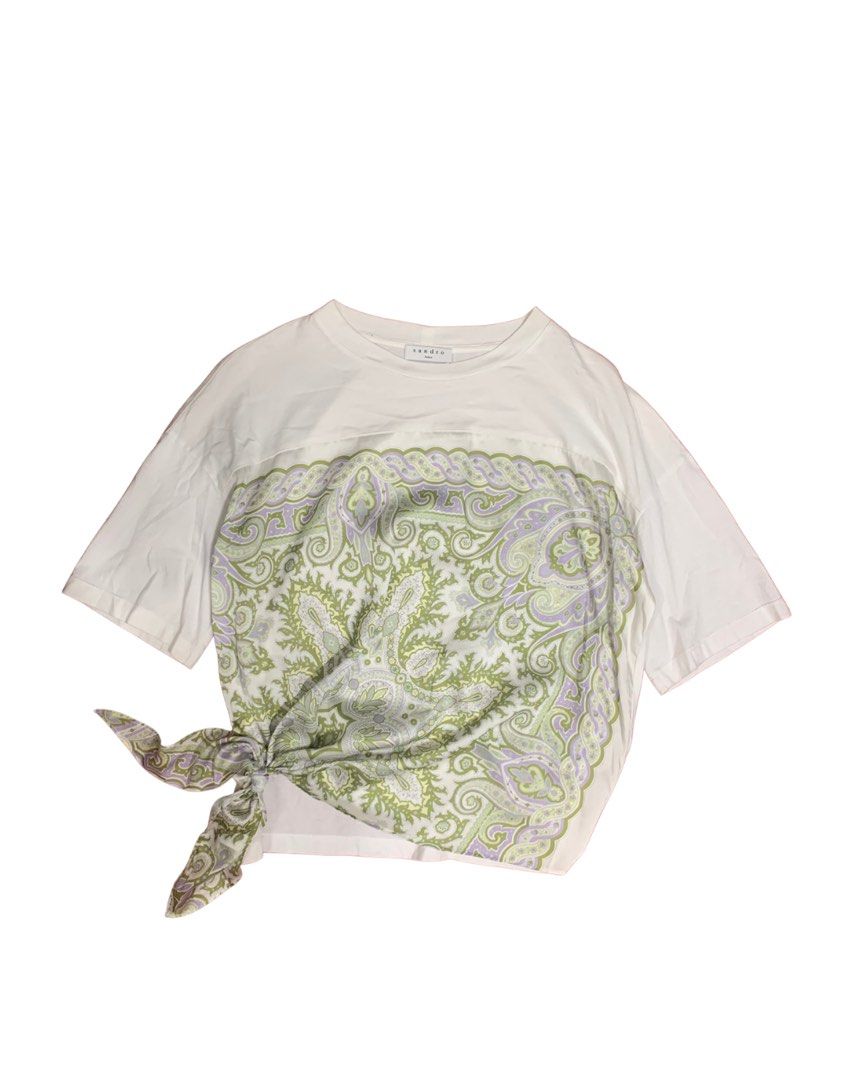 Authentic Sandro Paris Paisley Silk Shirt (Category: Shirts) located in Manila. Submitted by archivo (Listing ID 1469737843, Image 1). Description: Details: - Size: S - Rate: 10/10 - Condition: Mint - Issue/s: None.