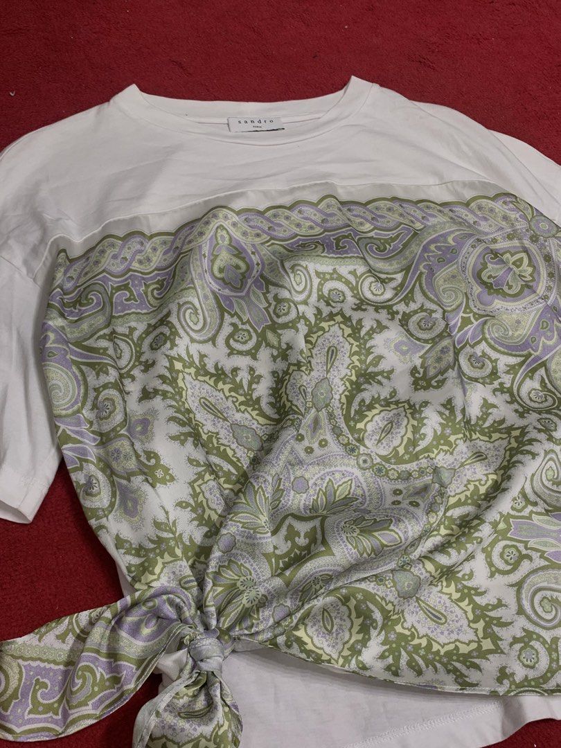 Authentic Sandro Paris Paisley Silk Shirt (Category: Shirts) located in Manila. Submitted by archivo (Listing ID 1469737843, Image 2). Description: Details: - Size: S - Rate: 10/10 - Condition: Mint - Issue/s: None.