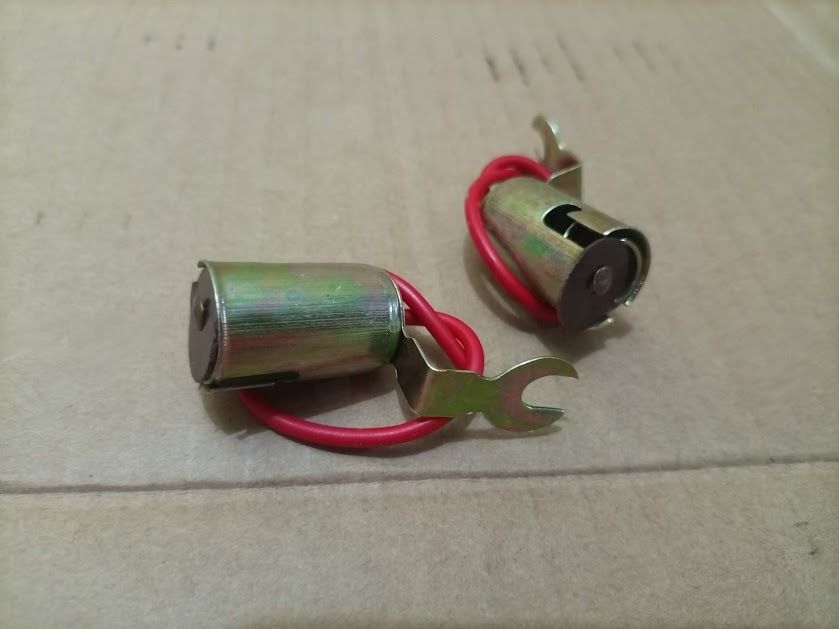 BA15S Single Contact Light Bulb Sockets Wire Pigtail (Category: Lighting) located in Quezon City. Submitted by susmaryosep1 (Listing ID 1469654418, Image 2). Description: - Pair of single contact metal light bulb sockets - Includes red wire pigtail leads with spade terminal connectors - Standard fit for automotive or motorcycle bulbs - Clean, unused condition stored as spare parts - Perfect for replacements or custom wiring projects 100.