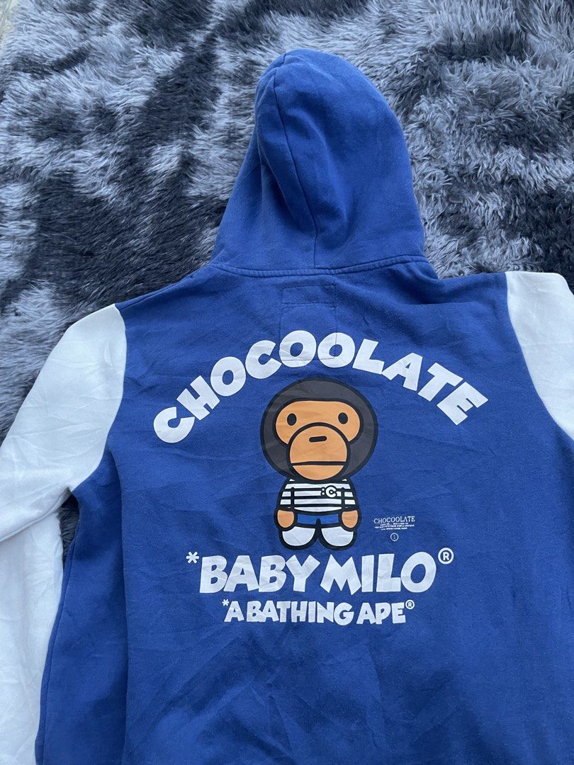 Baby milo x chocolate jacket (Category: Coats, Jackets and Outerwear) located in San Jacinto. Submitted by clothcartelph (Listing ID 1469666458, Image 3). Description: Baby milo x chocolate jacket Size: large Dimes: 21/27.5 Width: 21 Length: 27.5 Issue: 2 pinhole Condition: excellent Color rate: 9/10.