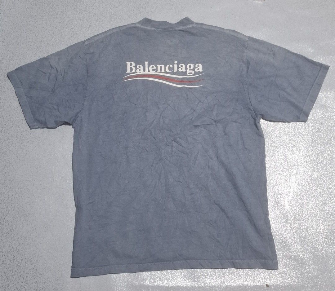 Balenciaga Political Campaign (Category: Tshirts & Polo Shirts ) located in Manila. Submitted by mcqynnthyrift (Listing ID 1469613088, Image 2). Description: 🔥 BALENCIAGA POLITICAL CAMPAIGN 🔥 📌 XS on tag 📏 23 x 29 ✨ Good condition ❌ No crack print — clean prints! 📍 Location: Davao del Sur area 🚚 Shipping available 💬 PM if interested!.
