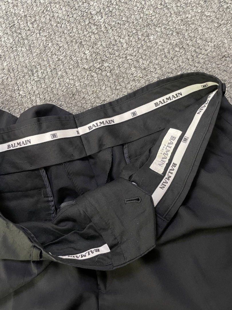BALMAIN PARIS BLACK PLEATED TROUSERS (Category: Trousers) located in Tacloban City. Submitted by coachfinds (Listing ID 1469682278, Image 3). Description: BALMAIN PARIS BLACK PLEATED TROUSERS W 30-32 X L 40 COLOR RATE: 9.5/10 CONDITION: 9.5/10 MINE: 699.