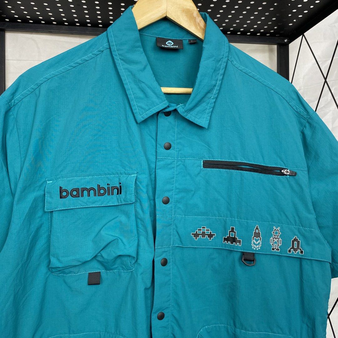 Bambini Tactical Camper Button-Down (Category: Tshirts & Polo Shirts ) located in Cebu City. Submitted by cebuvntgvibes (Listing ID 1469667942, Image 2). Description: 22W x 28L (L-XL) . Deadstock condition. Mulitple zipper pockets. Mini velcro chest pocket. Boxy fit. No issue. . Mine ₱950+sf.