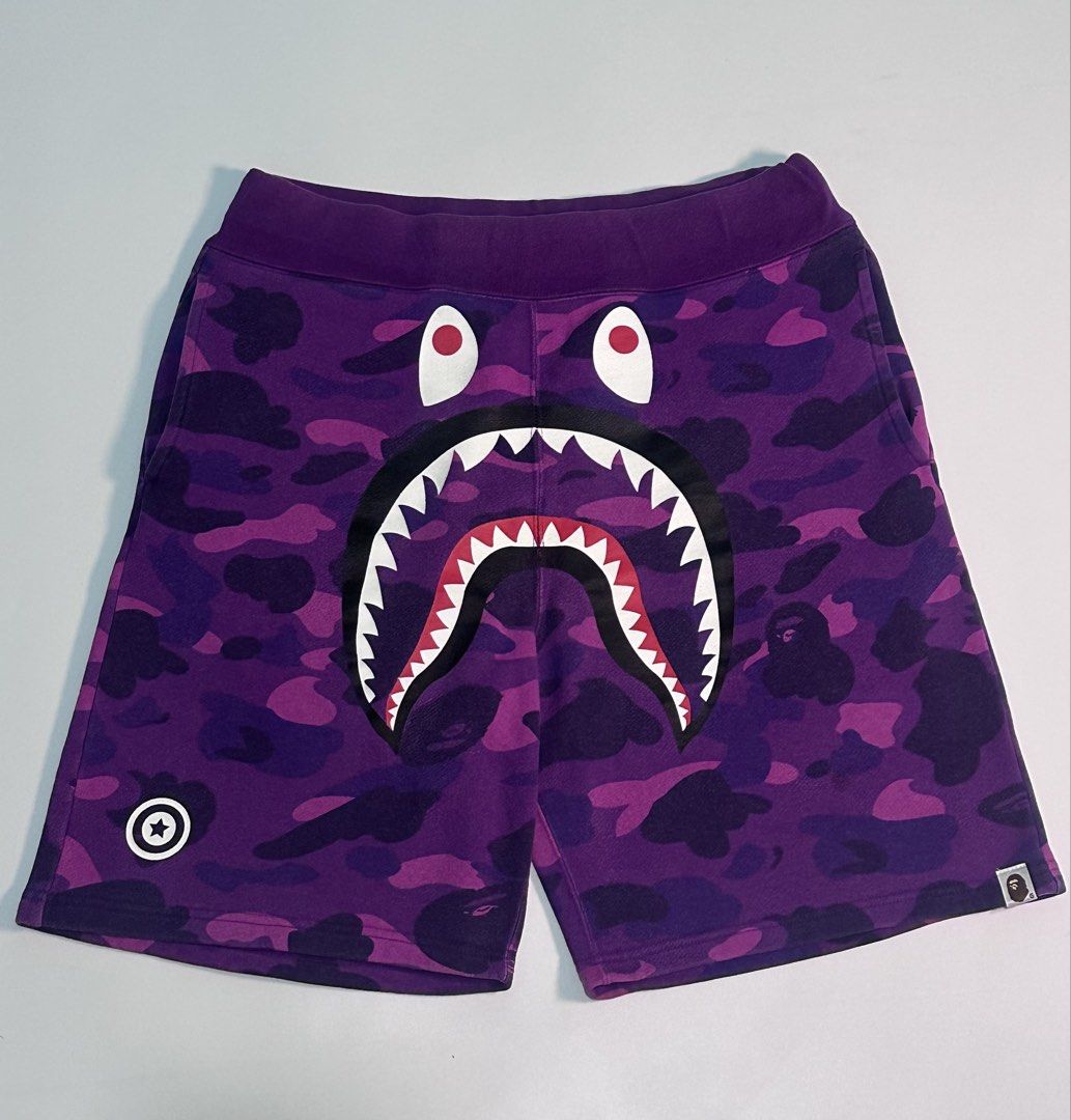 Bape Bapeshark Short Purple Camo (Category: Announcements) located in Cagayan de Oro. Submitted by _thriftcultureph (Listing ID 1469713062, Image 1). Description: Bape Bapeshark Short Purple Camo Guaranteed Authentic ( Money back if Fake ) Size large Excellent Condition Flaws: Minor Hairline .