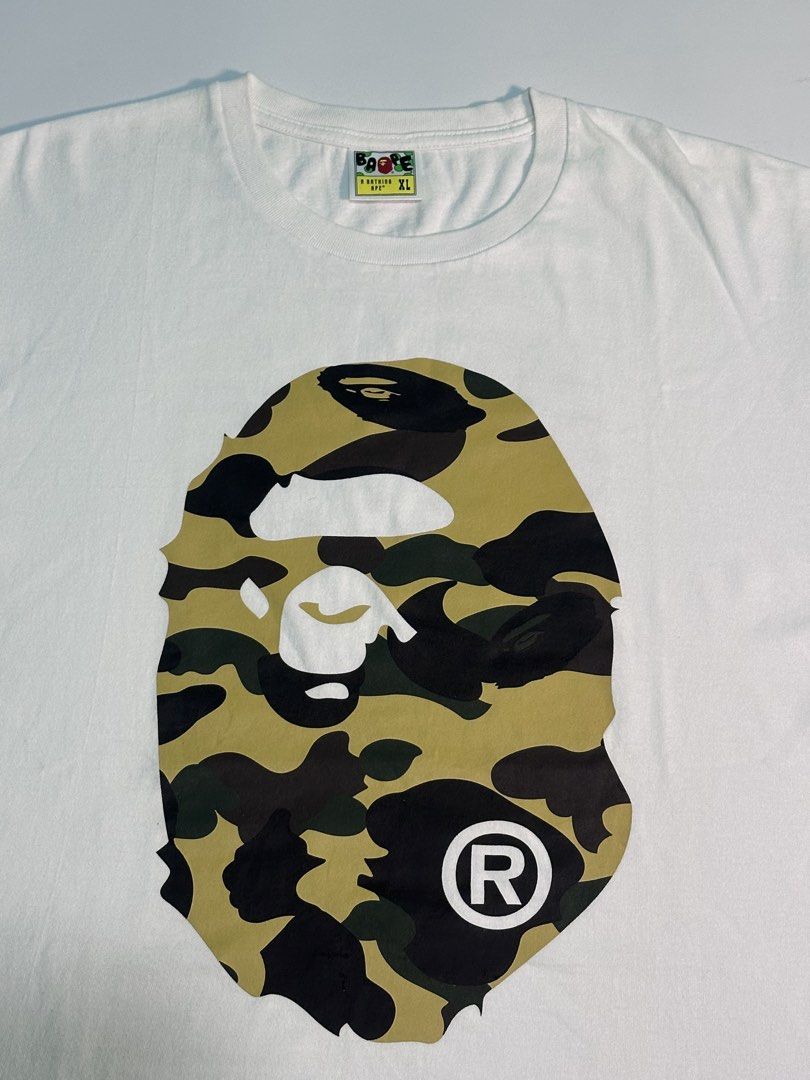 Bape Bighead 1st Camo Mirror Tee (Category: Announcements) located in Cagayan de Oro. Submitted by _thriftcultureph (Listing ID 1469713244, Image 3). Description: Bape Bighead 1st Camo Mirror Tee Guaranteed Authentic ( Money back If fake ) Size xl Excellent Condition No flaws.