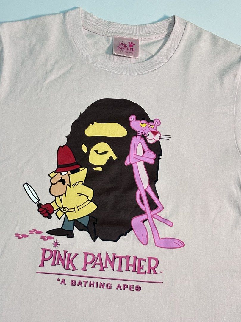 Bape Bighead X Pink Panther Tee (Category: Announcements) located in Cagayan de Oro. Submitted by _thriftcultureph (Listing ID 1469712601, Image 2). Description: Bape Bighead X Pink Panther Tee Guaranteed Authentic ( Money back if fake) Size small Ladies Excellent Condition No flaws.