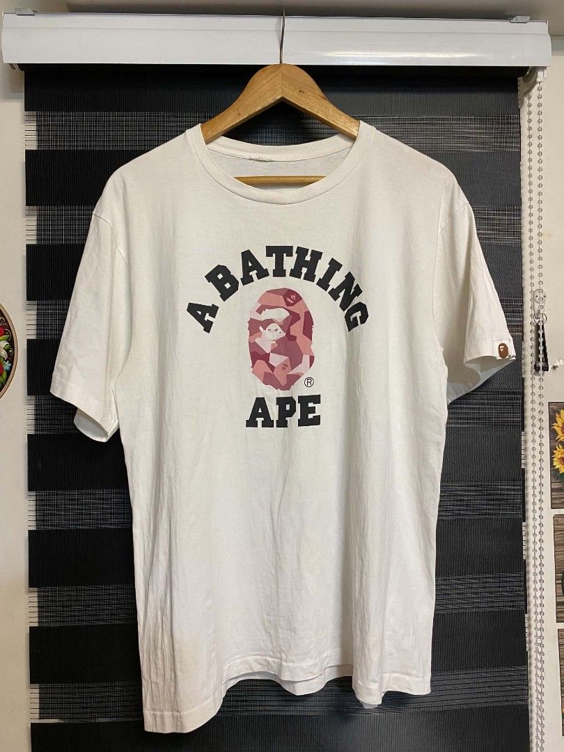 bape college tee (Category: Tshirts & Polo Shirts ) located in Bacoor. Submitted by theplugthrifted (Listing ID 1469696596, Image 1). Description: bape abc camou college tee size medium 21x28 cut neck tag 850+sf cavite loc dm.