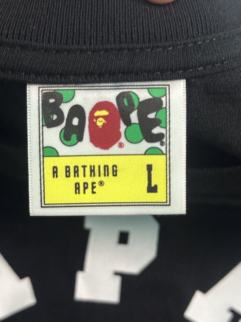 Bape Japan College Tee (Category: Announcements) located in Cagayan de Oro. Submitted by _thriftcultureph (Listing ID 1469708890, Image 3). Description: Bape Japan College Tee Guaranteed Authentic ( Money back if Fake ) Size Large Brand New Condition/ Ziplock No flaws.