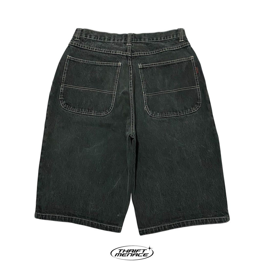 Basic Quality Gear Black Denim Jorts Size 34 (Category: Shorts) located in Manila. Submitted by urboycee (Listing ID 1469710832, Image 2). Description: - Brand: Basic Quality Gear - Size: 34 - Material: 100% heavyweight cotton - Color/Wash: Dark wash black with contrast white stitching - Style: Classic baggy skate fit, straight leg, hits below the knee - Features: Extra utility pocket on the right leg, vintage look.