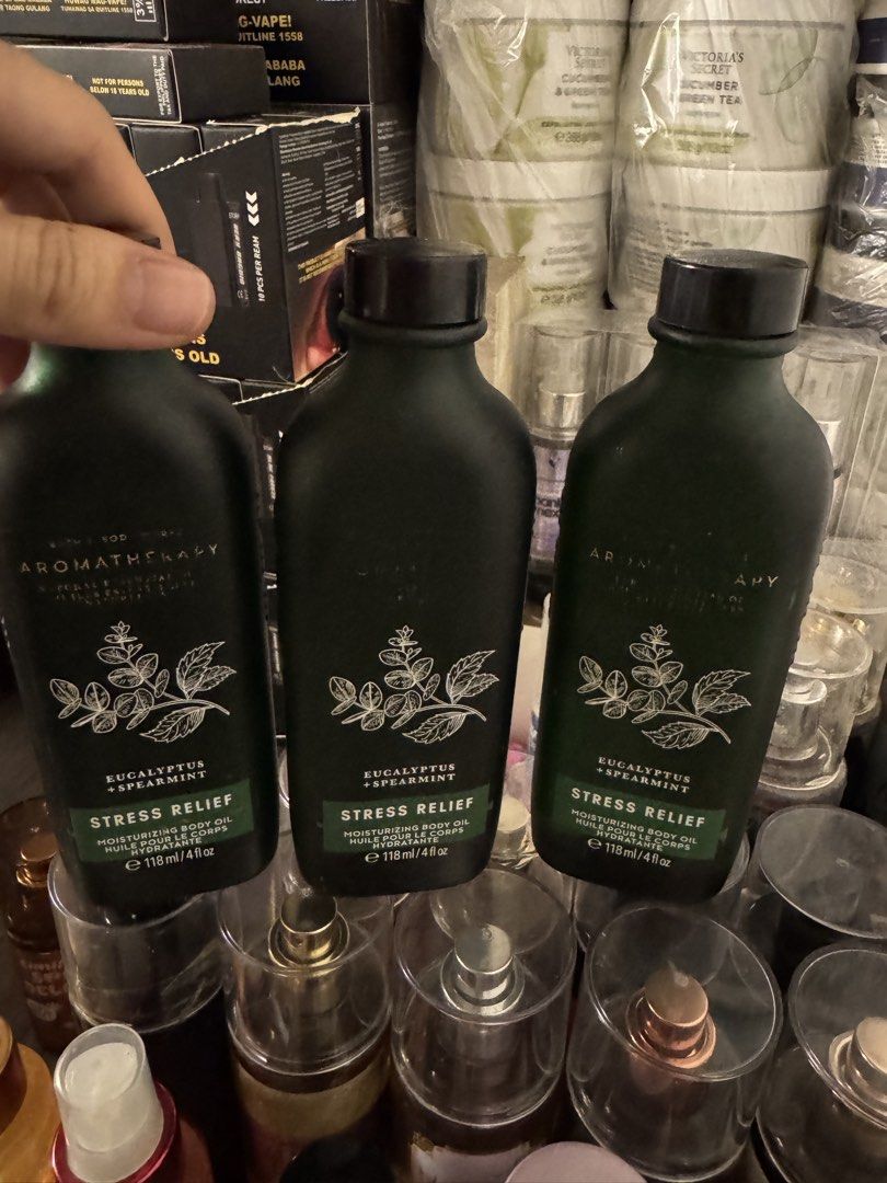 Bath & body works stress relief (Category: Body Care) located in Manila. Submitted by zappy21 (Listing ID 1469673799, Image 1). Description: 300 each Eucalyptus Spearmint.