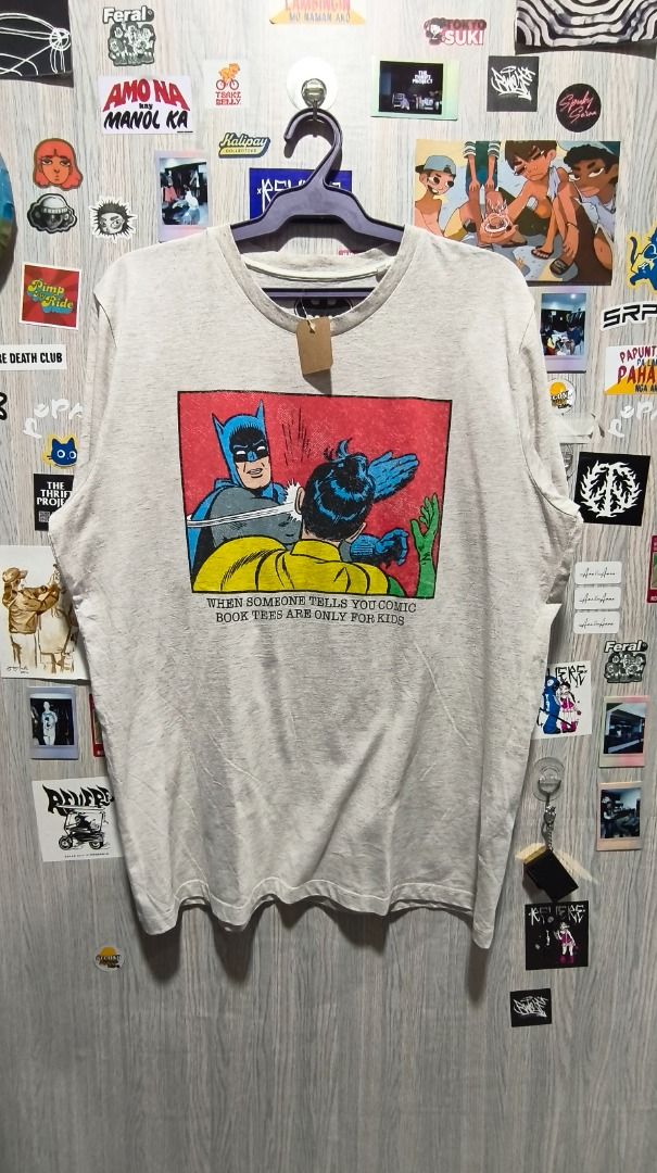Batman Comic Slapping Robin Meme T-Shirt (Category: Tshirts & Polo Shirts ) located in Davao. Submitted by thethriftproject082 (Listing ID 1469748862, Image 1). Description: Batman & Robin 📍𝐌𝐈𝐍𝐄: 400 📍𝐒𝐈𝐙𝐄 𝐎𝐍 𝐓𝐀𝐆: L 📍𝐃𝐈𝐌𝐄𝐒: 22 x 27.