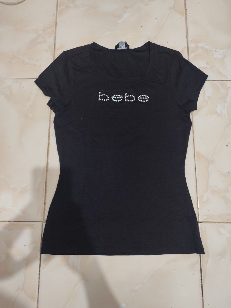 BEBE RHINESTONES (Category: Shirts) located in Pagadian. Submitted by miraculouspat (Listing ID 1469683117, Image 1). Description: L 23 W 15 AUTHENTIC 9.5/10 COLOR NO ISSUE.