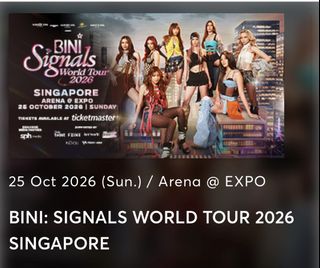BINI Signals World Tour 2026 Singapore Ticket, Tickets & Vouchers ...