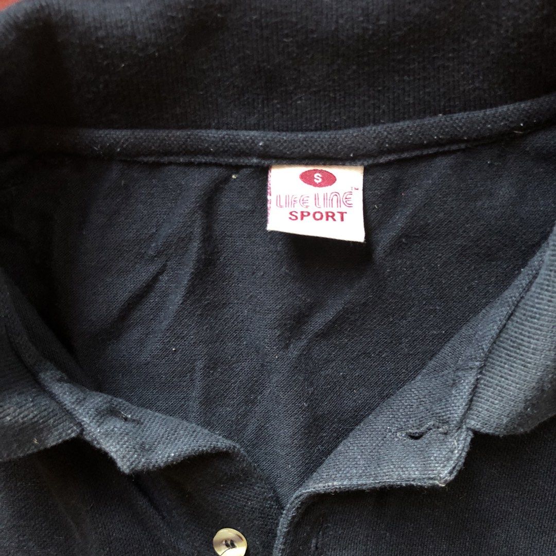 Black Polo (Category: Tshirts & Polo Shirts ) located in Manila. Submitted by dopethrift.cat (Listing ID 1469612124, Image 2). Description: Dimension: Inches Width: 18" Length: 26" Sleeve: 7.5" Mop: gcash ship: lalamove or jnt - Brand: Life Line Sport - Color: Classic Black - Size: S (tag on collar) - Material: Breathable pique knit cotton - Design: Standard button placket, ribbed collar and sleeve cuffs - Condition/Style: Versatile everyday basi
