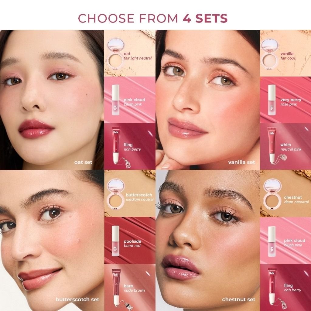 Blk Cosmetics Pocket Minis Full Set FREE SF (Category: Makeup) located in San Fernando. Submitted by kondotime (Listing ID 1469615937, Image 2). Description: From 1,794 to 1,499 To 1,449 + FREE SF - You can choose which set you like - Complete blk cosmetics Pocket Minis set - Brand new and factory sealed - Includes 7 items: soft blur powder foundation, creamy all-over paint, waterproof mascara, lip butter, paint keychain, jelly pouch, and whimsic