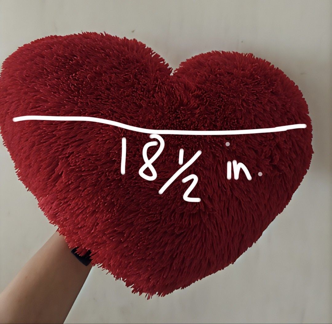 Blue Magic Red Heart Pillow, Fuzzy Cushion (Category: Cushions & Throws) located in Manila. Submitted by prelovedbasketfinds (Listing ID 1469646878, Image 3). Description: Bought sa Mall Brand: Blue Magic Used, not brandnew 18 1/2 inches ang lapad Paco, Manila location..
