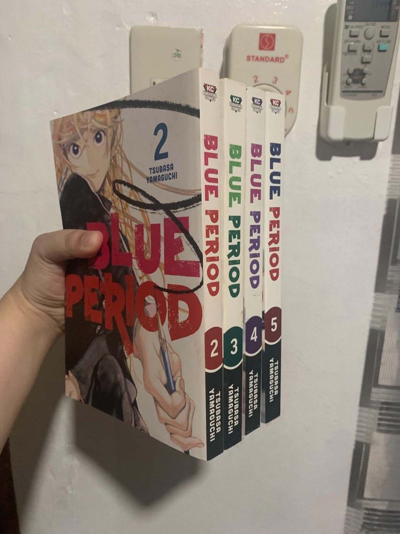 Blue Period Manga Set (Vol. 1-10) (Category: Comics & Manga) located in Manila. Submitted by waki04 (Listing ID 1469716404, Image 3). Description: - Title: Blue Period (Volumes 1 to 10) - Publisher/Language: Kodansha Comics / English - Condition: Noticeable yellowing and foxing on top and side edges due to age and storage; covers are intact with normal shelf wear Meetups: Dasma, Imus, and Bacoor If shipped: will be shouldered by the buyer MOP: Ca