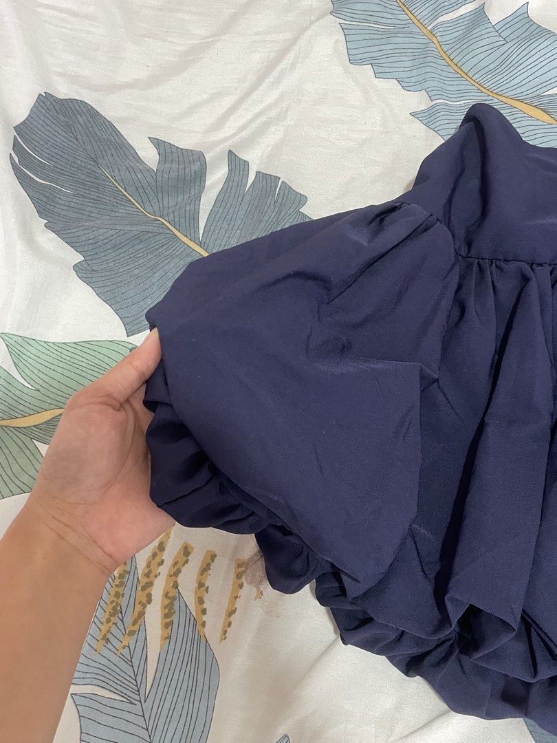 Blue Puff Bubble Skirt (Category: Skirts) located in Taytay. Submitted by sandgraffiti (Listing ID 1469593048, Image 3). Description: high waist bubble skirt with elastic back puffy silhouette, voluminous pleats lightweight and easy to style.