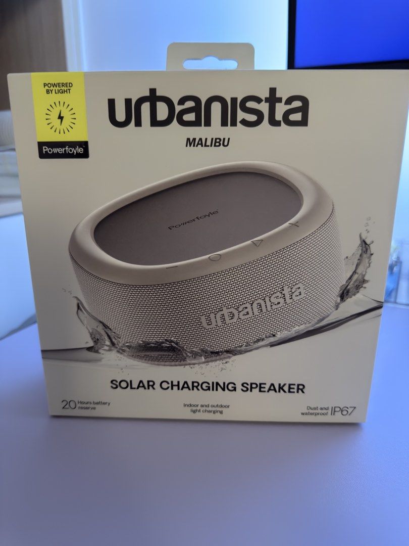 Bluetooth Speaker - Urbanista Malibu (Category: Soundbars, Speakers & Amplifiers) located in Quezon City. Submitted by greatfindsforsale (Listing ID 1469657168, Image 1). Description: For sale!!! Urbanista Malibu Solar Charging Speaker Indoor and Outdoor light charging Dust and Waterproof IP67 Color: Malibu Gray Brand new ( box open to test only) Selling below SRP Pick up - North / South Tower lobby.