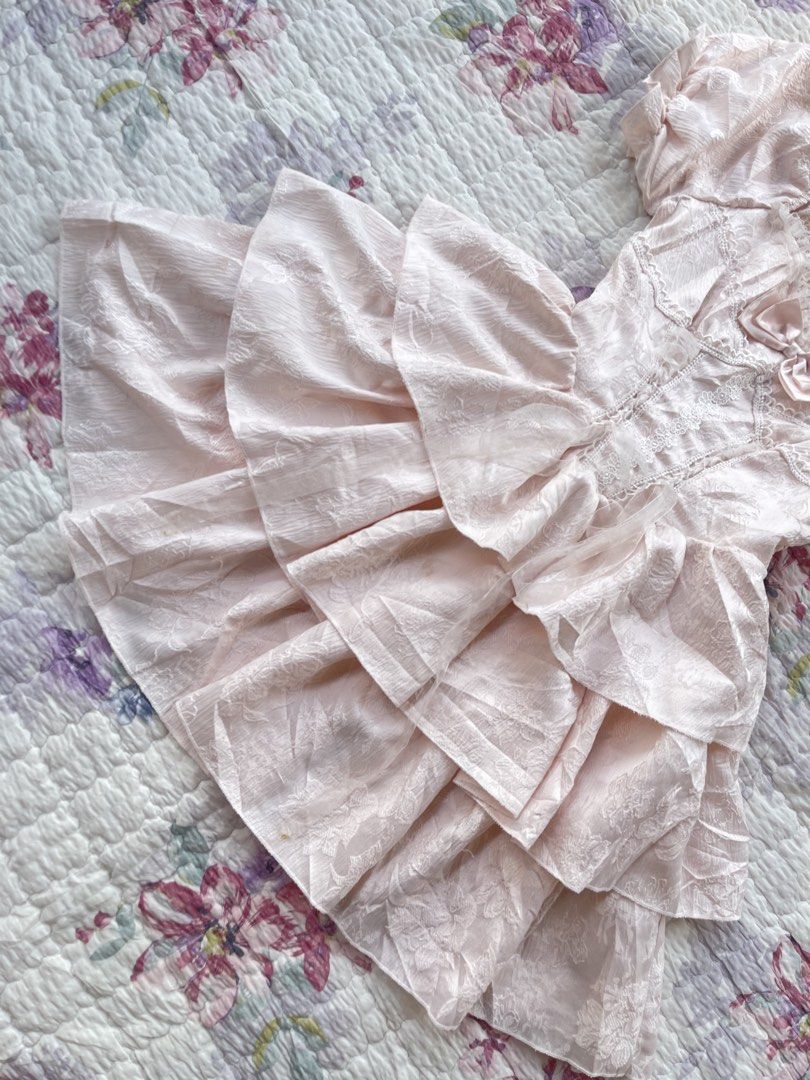 Blush Coquette Layered Lace Mini (Category: Dresses) located in Pagadian. Submitted by thrift.wrld (Listing ID 1469669958, Image 3). Description: ✨💐 Blush Coquette Layered Lace Mini💐✨ 🧷Size: Small 🧷Length: 25 🧷Bust: 14 🧷Condition: As new (need wash) 🧷Color rate: 9.5 .