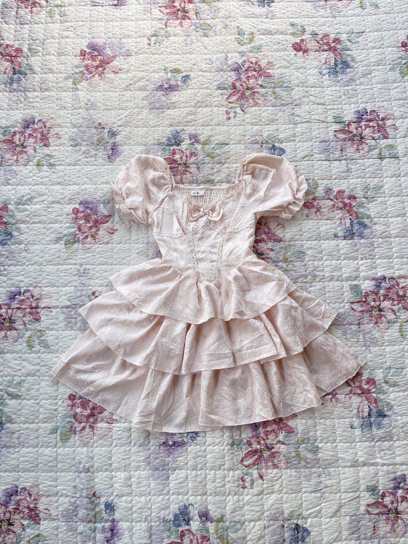 Blush Coquette Layered Lace Mini (Category: Dresses) located in Pagadian. Submitted by thrift.wrld (Listing ID 1469669958, Image 1). Description: ✨💐 Blush Coquette Layered Lace Mini💐✨ 🧷Size: Small 🧷Length: 25 🧷Bust: 14 🧷Condition: As new (need wash) 🧷Color rate: 9.5 .