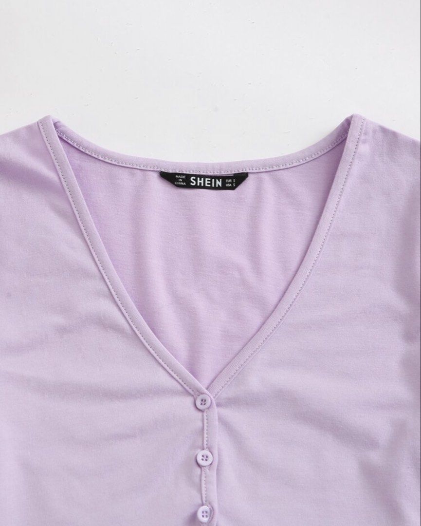 Botton Down Crop Top (Category: Others Tops) located in Iba. Submitted by wear1tagain (Listing ID 1469710101, Image 3). Description: ~ Purple ~ 30 waistline ~ 36 bust ~ Large on tag ~ From Shein ~ Original price : ₱193 ••••••••••••••••••• ~ J&T Delivery (outside Zambales) ~ Meet up within Palanginan, Zambales (at CSI Mall) ~ Shipping/Delivery fee shall be shouldered by the buyer.