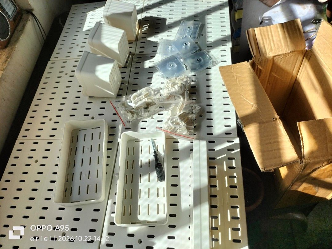 BRANDNEW PEGBOARD SET (Category: Craft Supplies & Tools) located in Bacoor. Submitted by directsupplier88 (Listing ID 1469711681, Image 2). Description: Inclusion: 6pcs board 30pcs hook 3pcs rectangular 3pcs square onhand LOC BACOOR CAVITE.