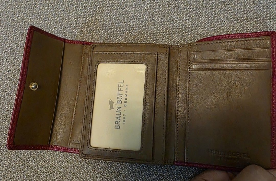 Braun Buffel Wallet (Category: Luxury Bags & Wallets) located in Pasig City. Submitted by starfjames (Listing ID 1469652055, Image 3). Description: Pre-loved authentic Braun Buffel wallet for a very good price! Bought in Singapore. Very nice, soft luxurious leather, great condition (like new), used only a few times. 12 card slots, 1 window ID slot,1 button coin compartment, bill compartment with divider, 1 exterior slip pocket. Approx. dimensions