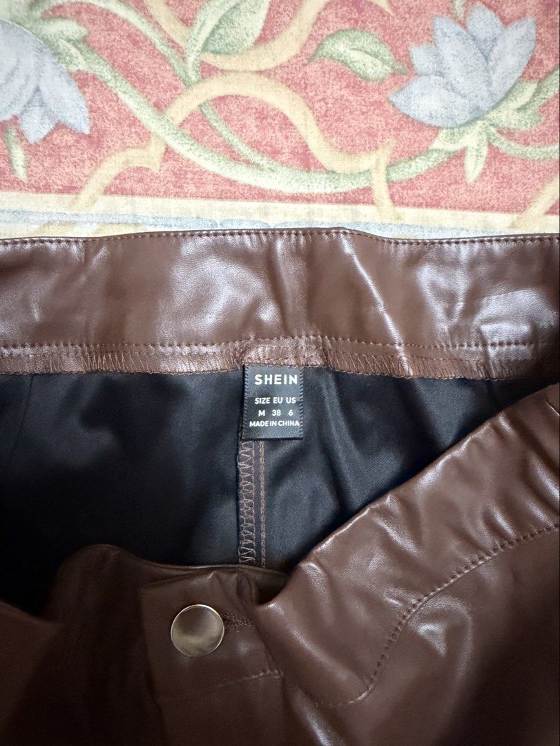Brown Leather Shorts (Category: Shorts) located in Manila. Submitted by tltdeclutters (Listing ID 1469738432, Image 3). Description: - Never worn as it’s too big on me - Brand new - Currently ₱302 on Shein so I’m selling for ₱280! - Can do same day delivery.