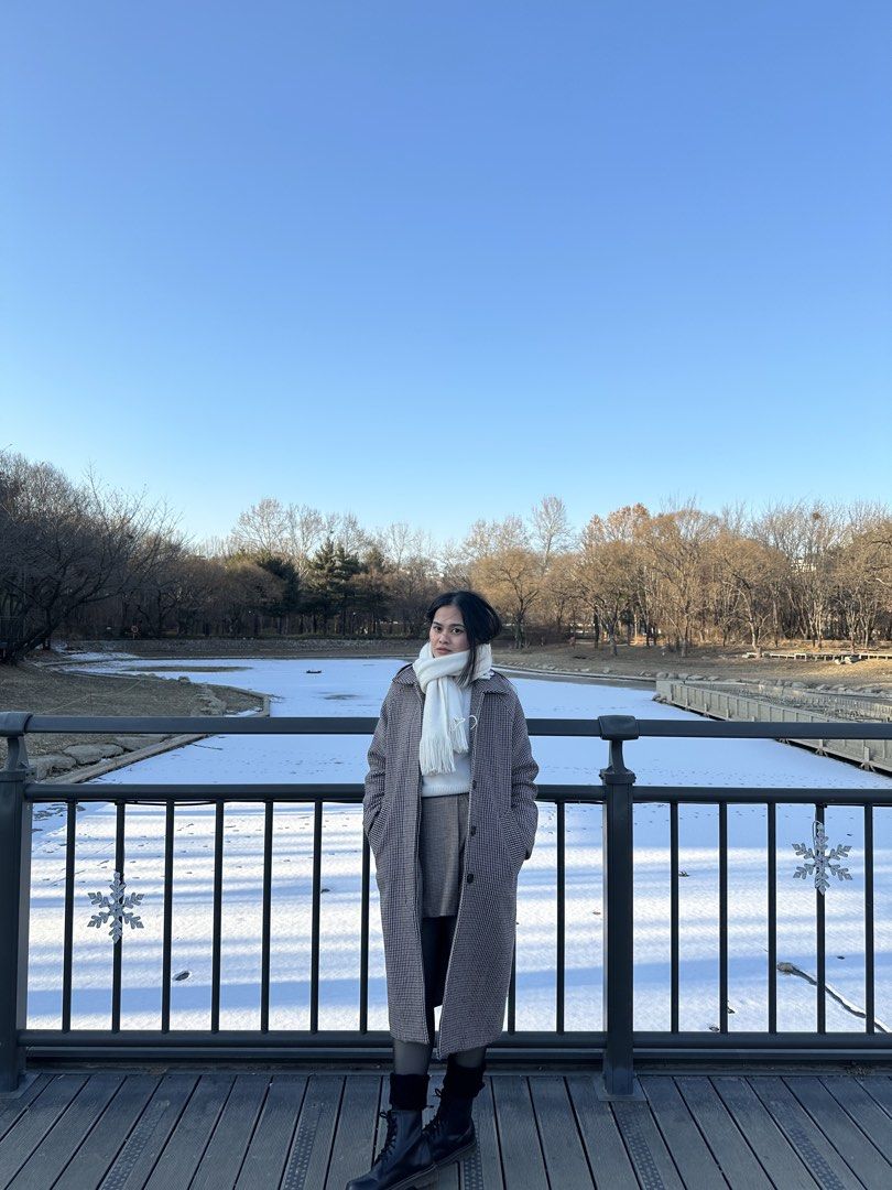 Brown plaid wool coat (Medium to Large) (Category: Coats, Jackets and Outerwear) located in Makati City. Submitted by sarrygg (Listing ID 1469660957, Image 1). Description: Bought from ig shop.