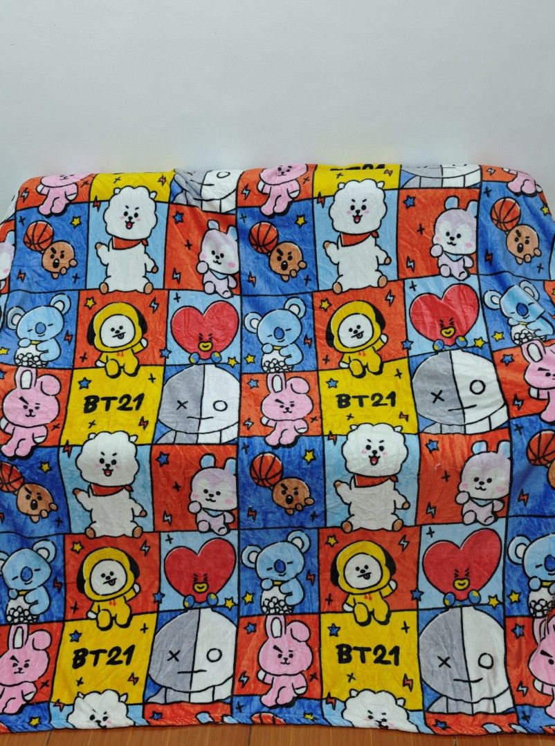 BT21 Fur Fleece Blanket - Double (Category: Bedding & Towels) located in Mariveles. Submitted by hl.reyrfinds (Listing ID 1469697487, Image 1). Description: 🍀☘️🍀☘️🍀 Fur Fleece Blanket Soft Midweight, Glossy Pay First. MOD: JnT.