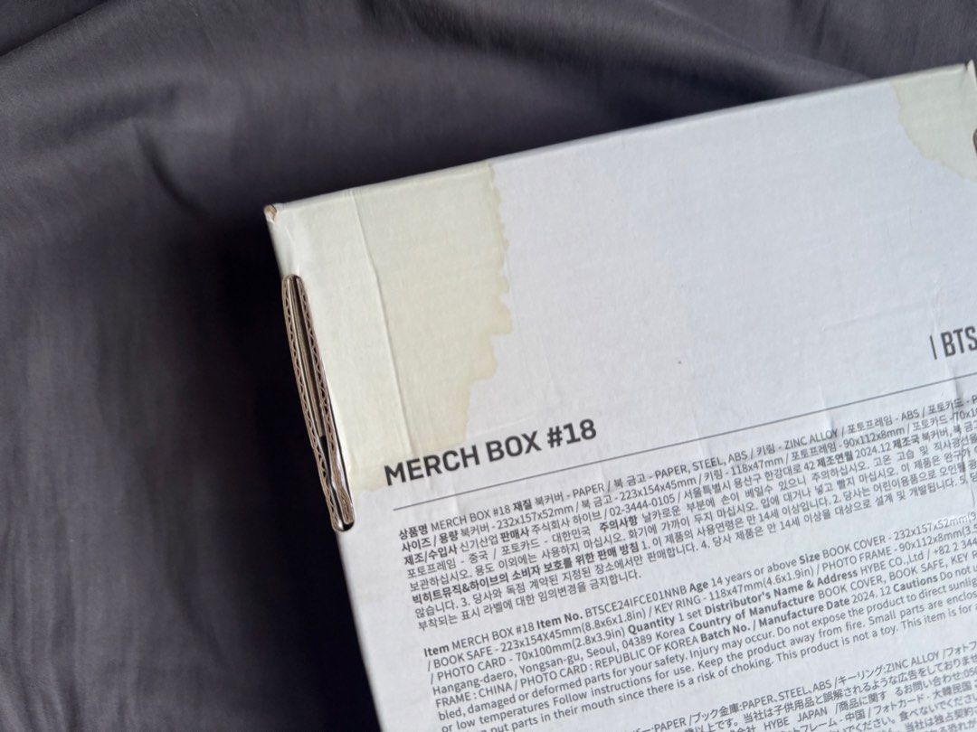 BTS MERCH BOX 18 DAMAGED OUTBOX (Category: K-Wave Merchandise) located in Mandaluyong City. Submitted by namjikooksells (Listing ID 1469593887, Image 3). Description: 4k payo mop: gcash maya bpi gotyme maribank.