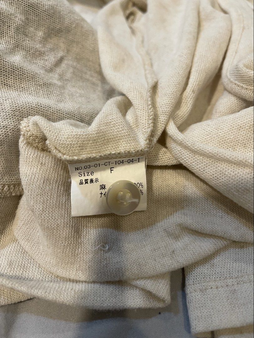 Bulle de savon linen cardigan (Category: Coats, Jackets and Outerwear) located in Quezon City. Submitted by booktt (Listing ID 1469716233, Image 3). Description: lightweight, open-front draped cardigan 90% linen free size.