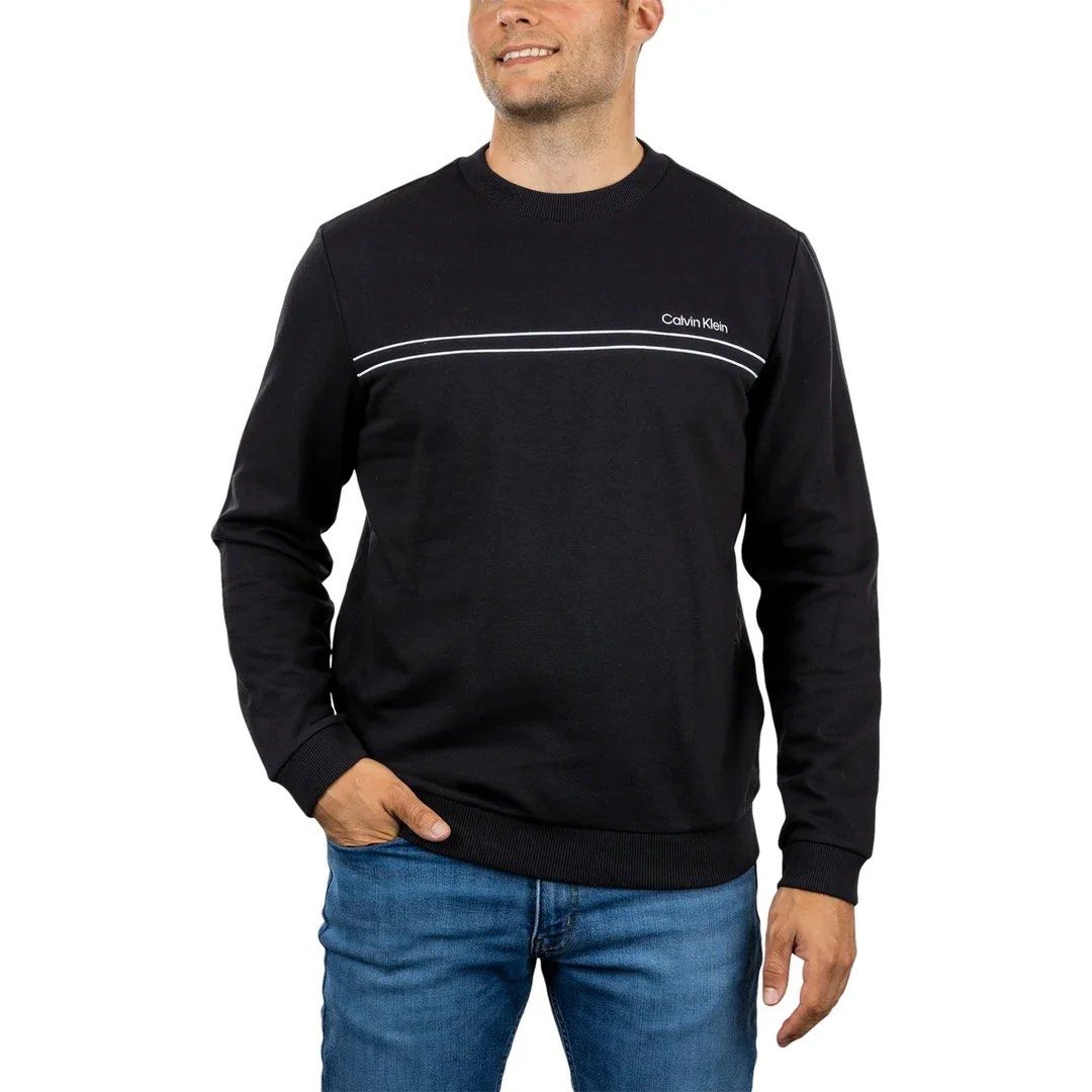 Calvin Klein Mesh Black Sweater Embroid design (Category: Coats, Jackets and Outerwear) located in Nasugbu. Submitted by janstuffs.ph (Listing ID 1469744455, Image 2). Description: CK Mesh Sweater Super comfy 💯Legit! Size: Large on tag - Best fit XL Width: 25" Length: 29" Sleeve: 25" Condition: 10/10 Like New! Flaw: NONE Mine: 980.