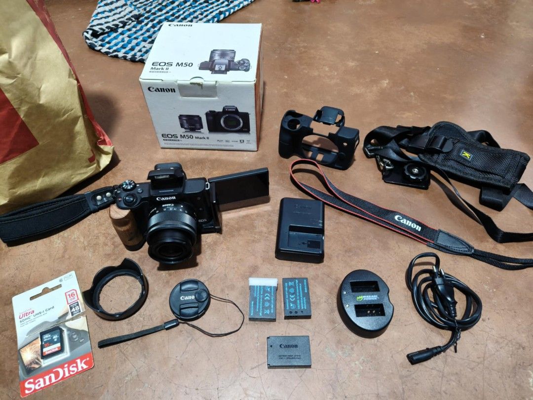 Canon M50 mark II Mirrorless 24MP Wifi Complete Package + (Category: Cameras) located in Manila. Submitted by camera.matrix.ph (Listing ID 1469603830, Image 1). Description: Canon M50 mark II Mirrorless 24MP Wifi Complete Package + Freebies for only 30,000 Pesos Cashh Freebies Agad ✓✓✓ Wasabi Power LPE-12 Battery and Charger SmallRig L-Bracket (worth 3,400) Jelly Case Black Free Canon Bag Free 16gb Sandisk memory Card Body Strap Canon Eos Strap C