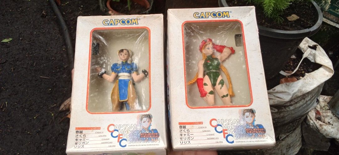 Capcom Character Figure Collection Chun-Li Cammy Figures (Category: Figurines & Statues) located in Daanbantayan. Submitted by mvs08_collectibles (Listing ID 1469586506, Image 1). Description: - Set includes: 2 vintage Capcom Character Figure Collection figures (Chun-Li and Cammy) - Condition of figures: Brand new, factory sealed, and still mounted inside original packaging - Condition of boxes: Original boxes included with plastic windows, showi