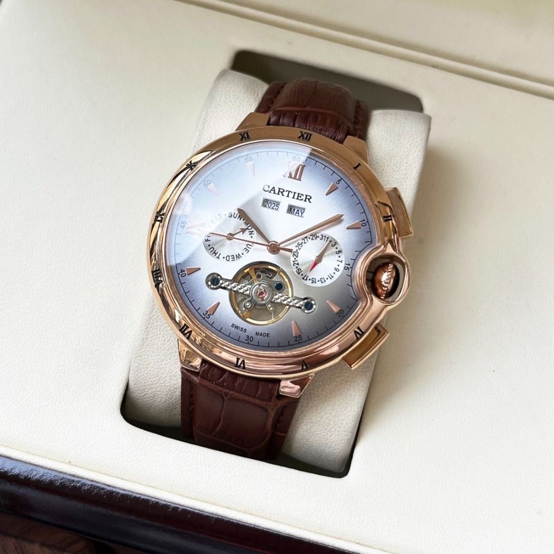 Cartier Mechanical Watch with Leather Strap（Exclusively customized movement) (Category: Luxury Watches) located in Marikina City. Submitted by coolpenguin.4da29f (Listing ID 1469675720, Image 1). Description: [All-New Design, Elegant and Sophisticated] Cartier Men’s Watch – Features an automatic mechanical movement, mineral-reinforced glass, a 316L stainless steel case, and a genuine leather strap. Perfect for both casual wear and business settin