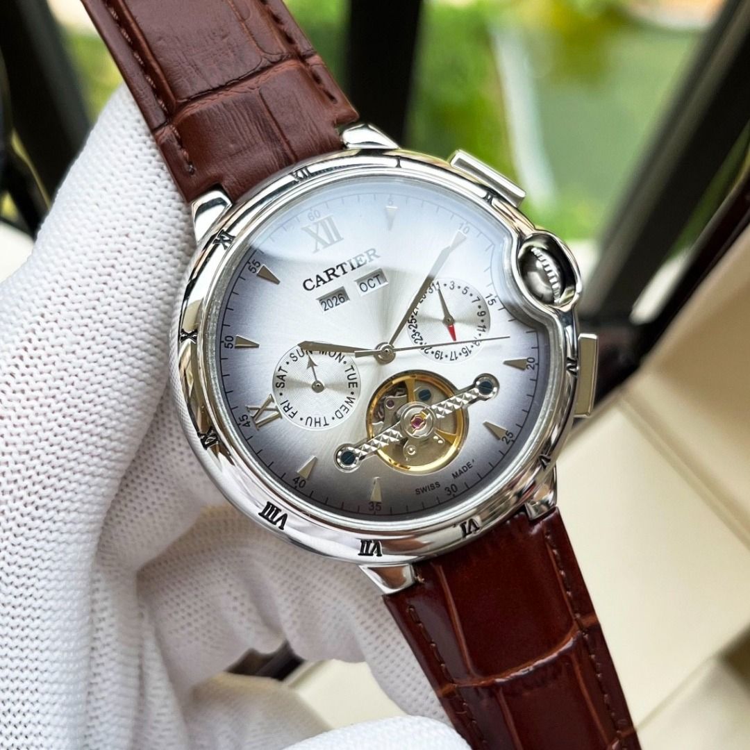 Cartier Mechanical Watch with Leather Strap（Exclusively customized movement) (Category: Luxury Watches) located in Marikina City. Submitted by coolpenguin.4da29f (Listing ID 1469675720, Image 3). Description: [All-New Design, Elegant and Sophisticated] Cartier Men’s Watch – Features an automatic mechanical movement, mineral-reinforced glass, a 316L stainless steel case, and a genuine leather strap. Perfect for both casual wear and business settin