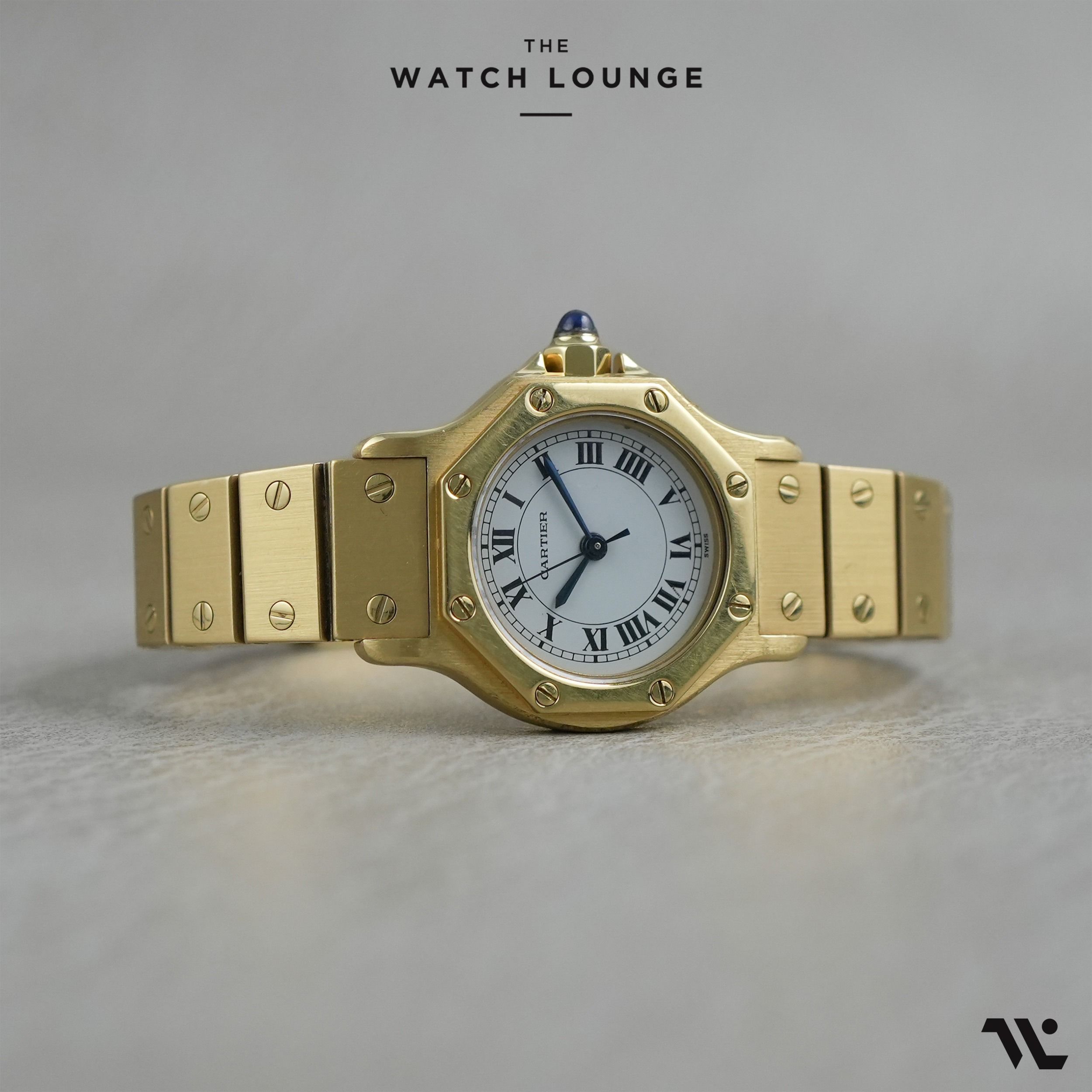 Cartier Santos Octagon 18k Yellow Gold Classic White Dial 24mm 0906 ...