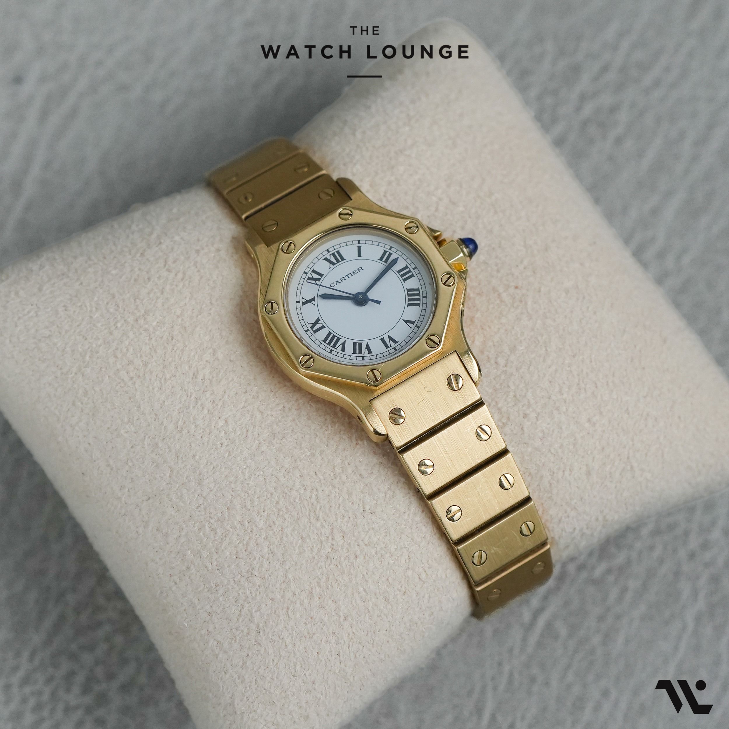 Cartier Santos Octagon 18k Yellow Gold Classic White Dial 24mm 0906 ...