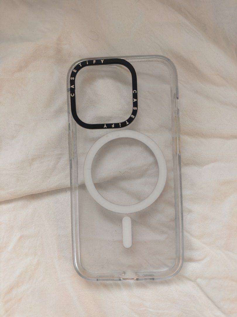 Casetify Clear Case iPhone 15 Pro (Category: Cases & Sleeves) located in Manila. Submitted by shrimpdaddy77 (Listing ID 1469622777, Image 1). Description: Authentic, bought via casetify website Rfs: my phone got stolen Flaws are seen in pics, some scratch marks on case! .
