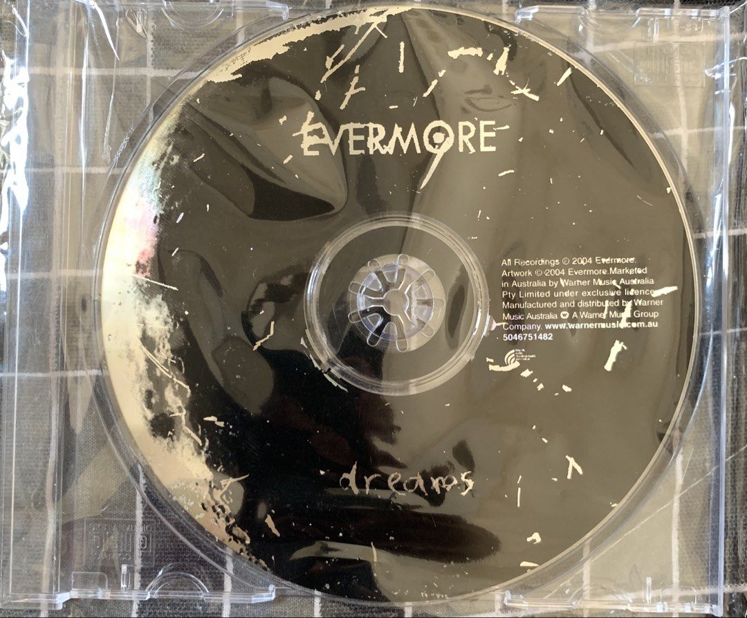 (CD only) Evermore - Dreams CD Album (Category: CDs & DVDs) located in Taguig. Submitted by ahnjr (Listing ID 1469665599, Image 1). Description: - Album: Evermore - Dreams CD - Pressing: Warner Music Australia - Packaging: Standard jewel case with plastic wrap still on - Disc Design: White band logo and distressed graphics - Condition: Plays fine / Tested and working.