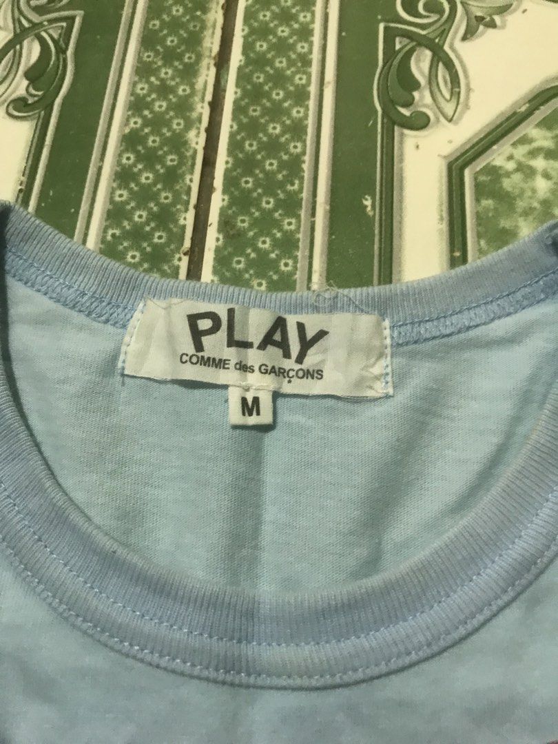 Cdg Play Polka Dots Shirt (Category: Shirts) located in Bulacan. Submitted by bleue.finds (Listing ID 1469705225, Image 3). Description: Cdg Play Polka Dots Shirt size medium issue repaired pinhole, unnoticeable good condition need wash only.