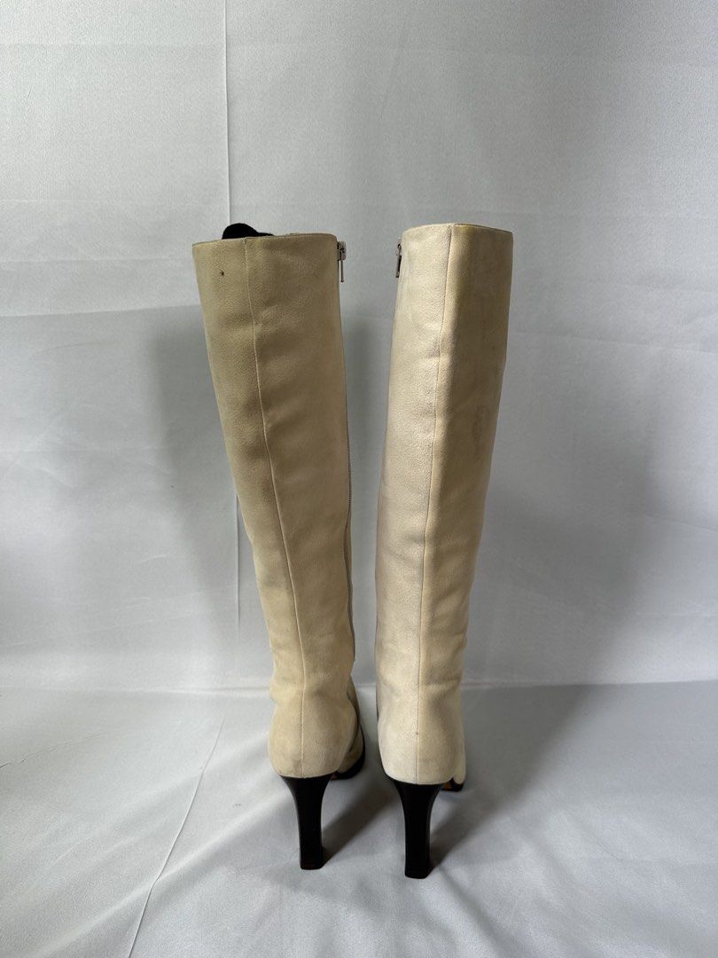 Celine x Phoebe Philo Long Boots (Category: Boots) located in Cabanglasan. Submitted by thefashiongarage.co (Listing ID 1469604596, Image 3). Description: Title - Celine x Phoebe Philo Model/Name - Long Boits in High Heels Size on Tag - 37 Euro Conditiion - Excellent Condition with minimal sign of wear - Need Cleaning on the suade Category- Casual/Formal/ Archival Fitting - True to size Made in - Italy Material - Suade Upper/ Leather Inner Color 