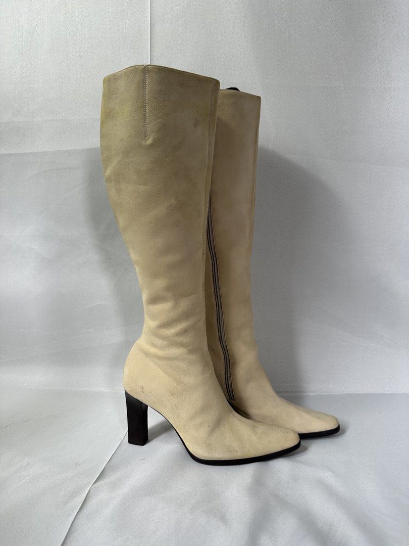Celine x Phoebe Philo Long Boots (Category: Boots) located in Cabanglasan. Submitted by thefashiongarage.co (Listing ID 1469604596, Image 2). Description: Title - Celine x Phoebe Philo Model/Name - Long Boits in High Heels Size on Tag - 37 Euro Conditiion - Excellent Condition with minimal sign of wear - Need Cleaning on the suade Category- Casual/Formal/ Archival Fitting - True to size Made in - Italy Material - Suade Upper/ Leather Inner Color 