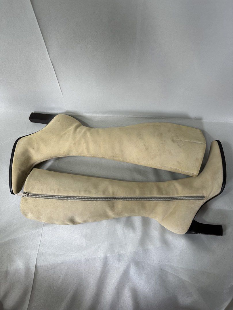 Celine x Phoebe Philo Long Boots (Category: Boots) located in Cabanglasan. Submitted by thefashiongarage.co (Listing ID 1469604596, Image 1). Description: Title - Celine x Phoebe Philo Model/Name - Long Boits in High Heels Size on Tag - 37 Euro Conditiion - Excellent Condition with minimal sign of wear - Need Cleaning on the suade Category- Casual/Formal/ Archival Fitting - True to size Made in - Italy Material - Suade Upper/ Leather Inner Color 